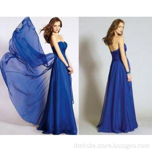 Chiffon Crystal Beaded Evening Dresses , Sweetheart Full Le